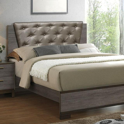 MANVEL Two-Tone Antique Gray Queen Bed Bed FOA East