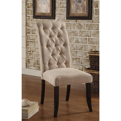 Mashall Beige/Antique Black Side Chair, Ivory (2/CTN) Dining Chair FOA East