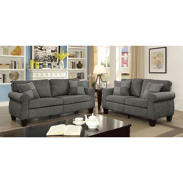 Rhian Dark Gray Sofa, Dark Gray Sofa FOA East