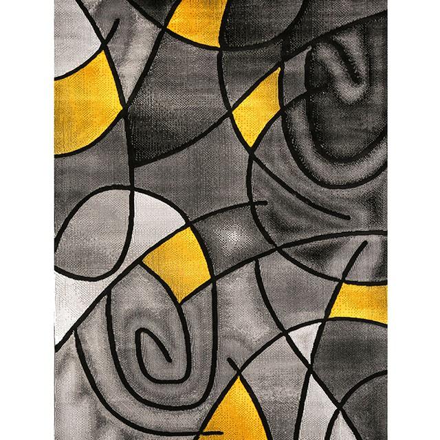 Sivas Charcoal Yellow 8' X 10' Area Rug Rug FOA East