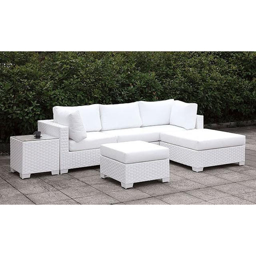 Somani Small L-Sectional W/ RIGHT Chaise + Ottoman Outdoor Seating Set FOA East