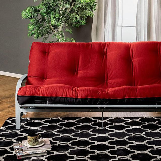 KNOX Red 8" Red/Black Futon Mattress w/ Inner Spring Futon Mattress FOA East