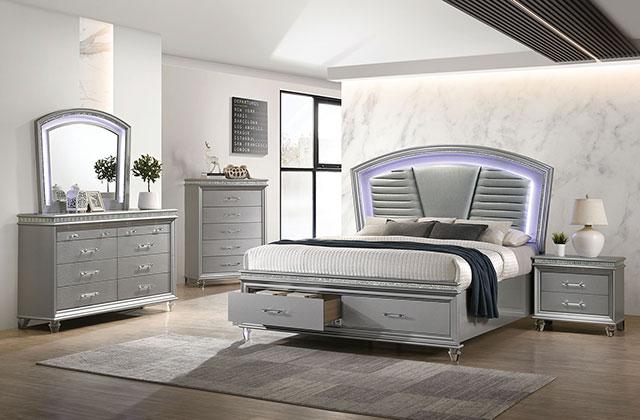 MADDIE Queen Bed, Silver Bed FOA East