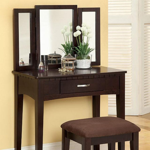 Potterville Espresso Vanity Table Vanity FOA East