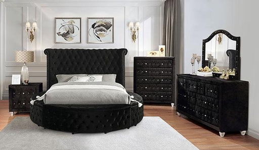 SANSOM E.King Bed, Black Bed FOA East