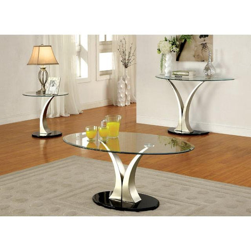 VALO Satin Plated/Black Coffee Table Coffee Table FOA East