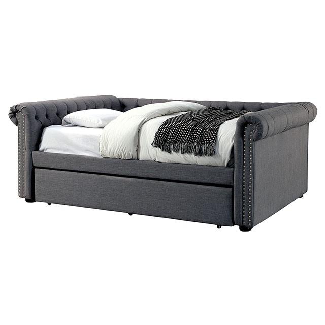 LEANNA Gray Daybed w/ Trundle, Gray Daybed w/ Trundle FOA East