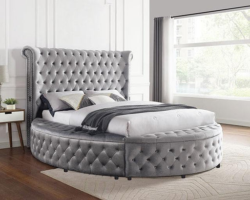 SANSOM Queen Bed, Gray Bed FOA East