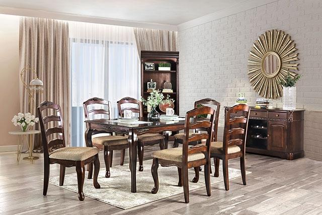 Townsville Dark Walnut/Tan Side Chair (2/CTN) Dining Chair FOA East