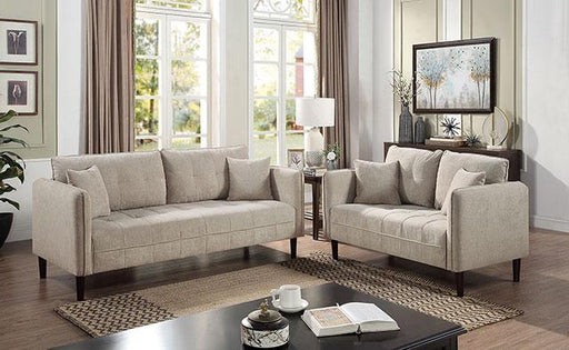 LYNDA Loveseat w/ Pillows, Light Gray Loveseat FOA East