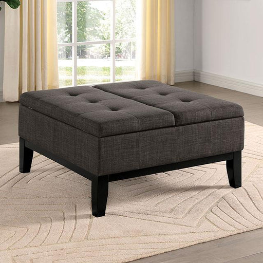 FAZIO Storage Ottoman, Gray Ottoman FOA East