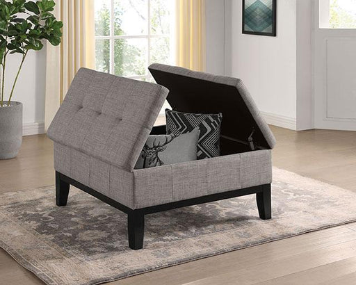 FAZIO Storage Ottoman, Light Gray Ottoman FOA East