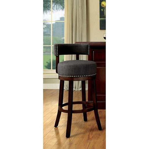 LYNSEY Dark Oak/Gray 24" Bar Stool Barstool FOA East