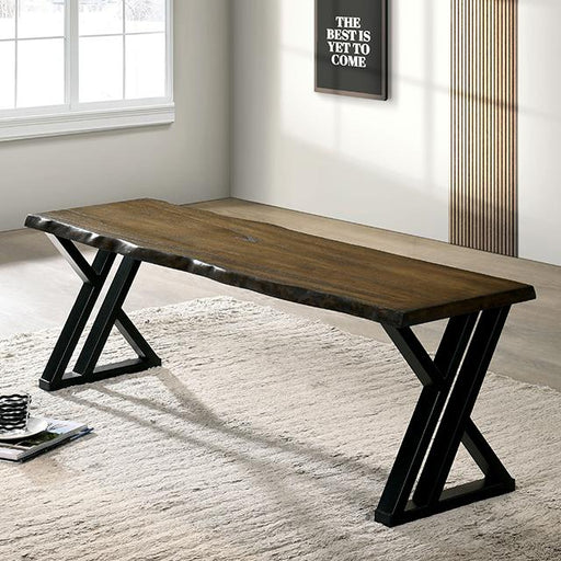 BARBARY Bench, Black/Dark Oak Bench FOA East