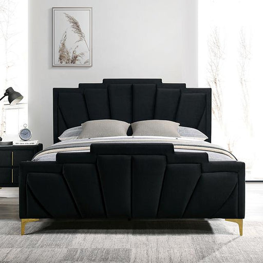 FLORIZEL Cal.King Bed, Black Bed FOA East