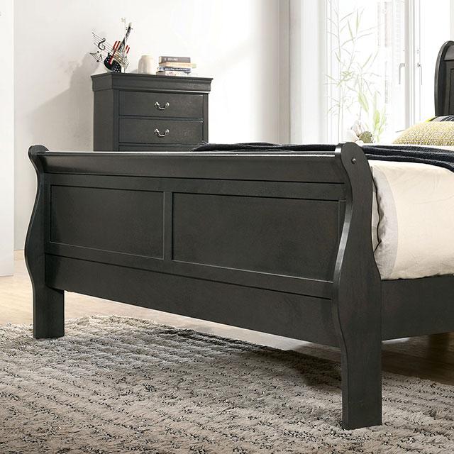 LOUIS PHILIPPE E.King Bed, Gray Bed FOA East