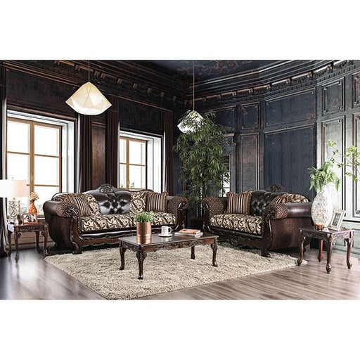 Quirino Light Brown/Dark Brown Love Seat Loveseat FOA East