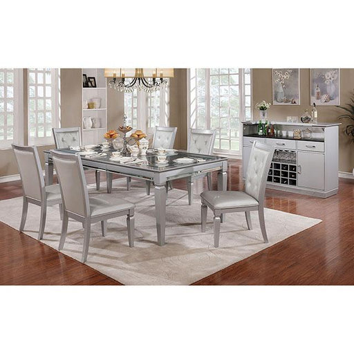 Alena Silver Dining Table Dining Table FOA East