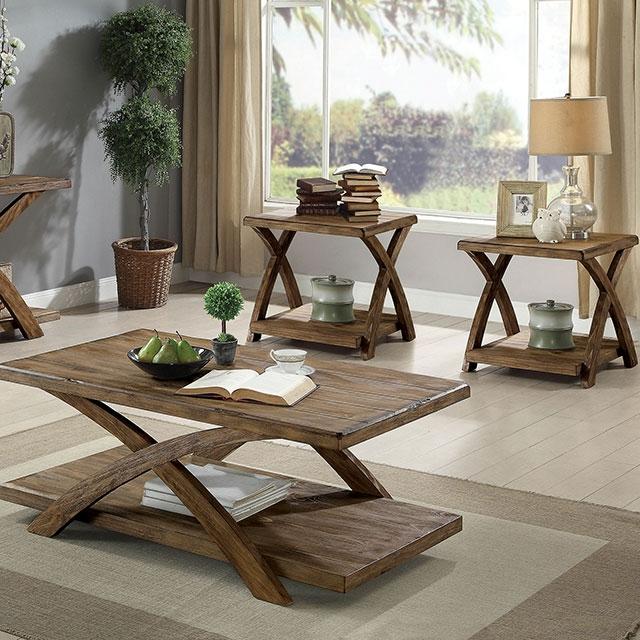 Bryanna Antique Light Oak 3 Pc. Set Table Set FOA East