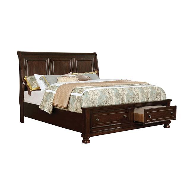 Castor Brown Cherry Queen Bed Bed FOA East