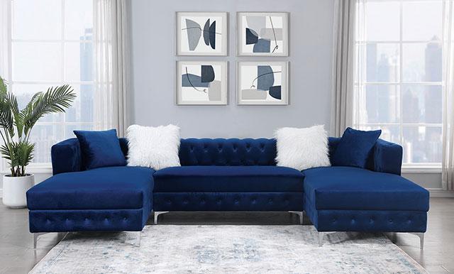 CIABATTONI Sectional, Navy Sectional FOA East