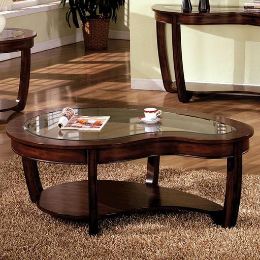 Crystal Falls Dark Cherry Coffee Table Coffee Table FOA East