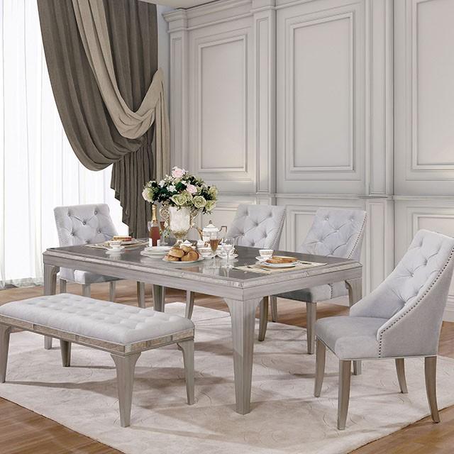 DIOCLES Silver/Gray Dining Table Dining Table FOA East