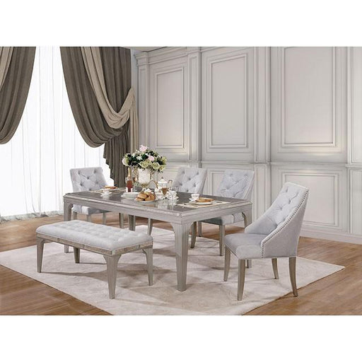 DIOCLES Silver/Gray Dining Table Dining Table FOA East