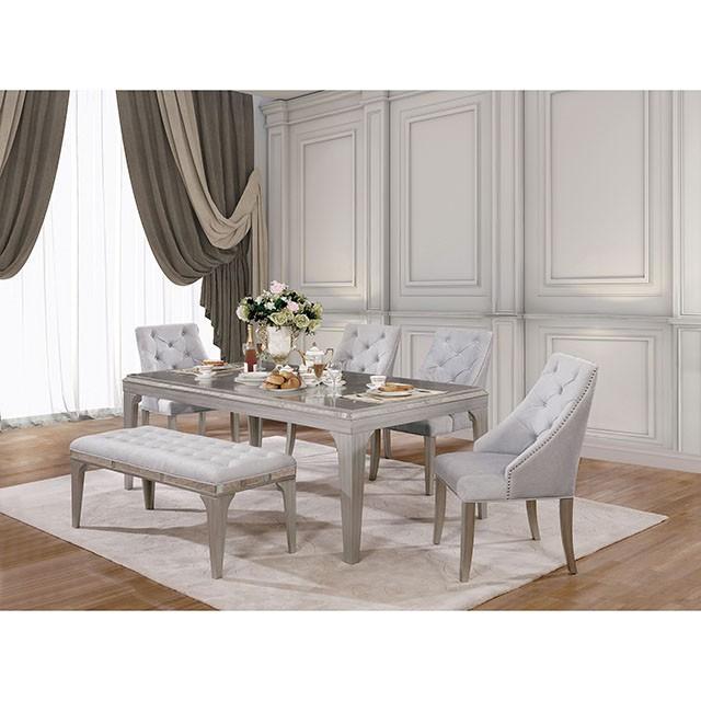 DIOCLES Silver/Gray Dining Table Dining Table FOA East