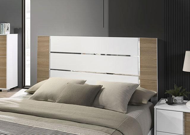 ERLANGEN E.King Bed, White/Natural Bed FOA East