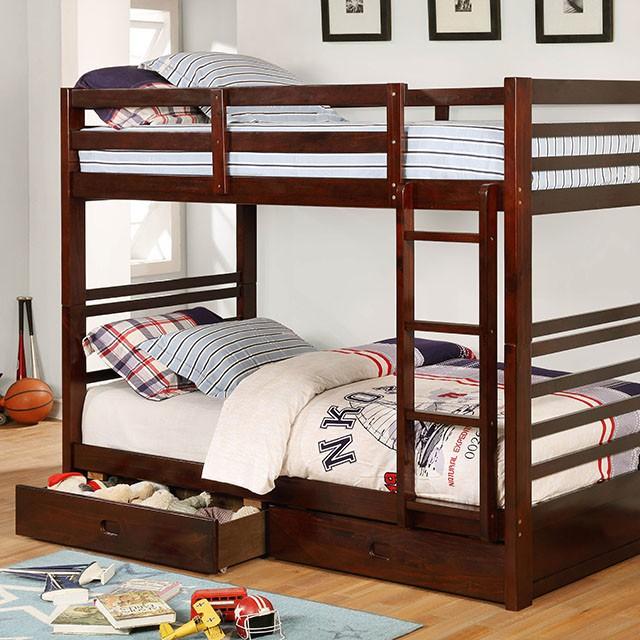 California IV Dark Walnut Twin/Twin Bunk Bed Bunk Bed FOA East