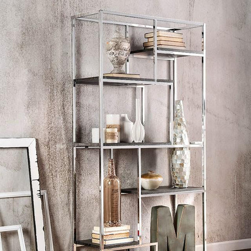 ELVIRA Chrome Display Shelf Bookcase FOA East