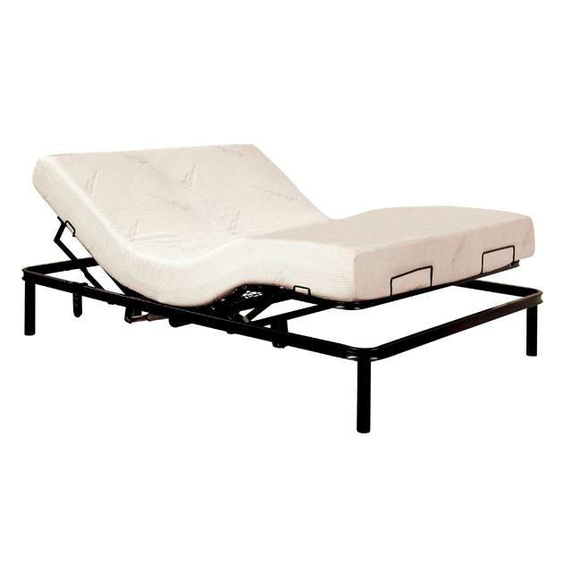 FRAMOS Black Adjustable Bed Frame - E.King Adjustable Base w/ Mattress FOA East