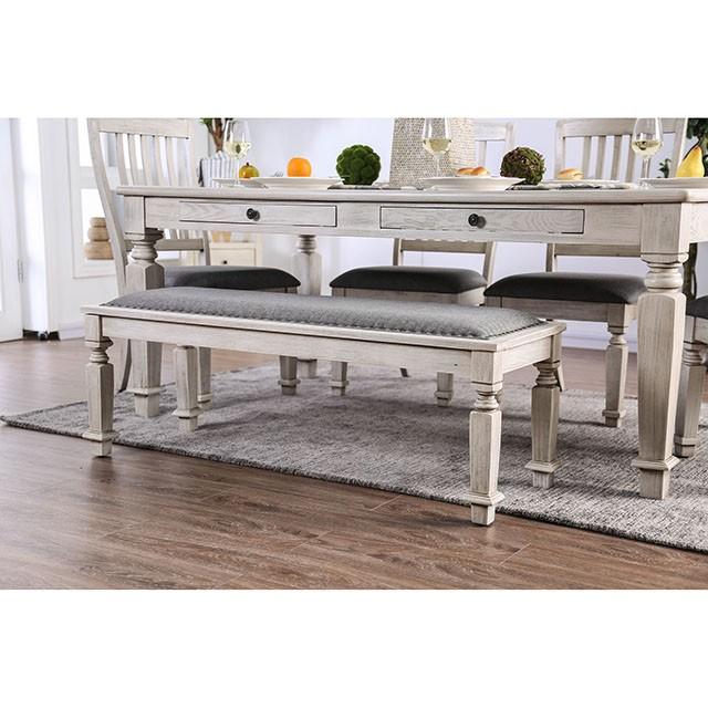 Georgia Antique White/Gray Dining Table Dining Table FOA East