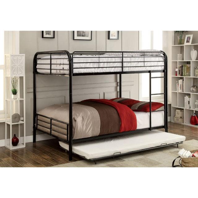 BROCKET Black Metal Full/Full Bunk Bed Bunk Bed FOA East