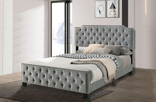 CHARLIZE Cal.King Bed, Gray Bed FOA East