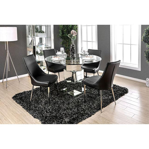 Izzy Silver/Black Side Chair, Black (2/CTN) Dining Chair FOA East