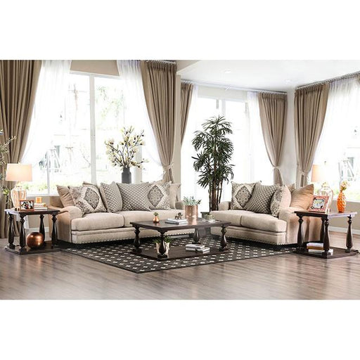 Jaylinn Light Brown Love Seat Loveseat FOA East