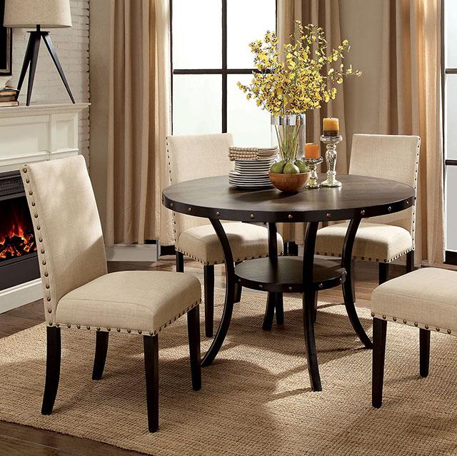 Kaitlin Light Walnut Round Dining Table Dining Table FOA East