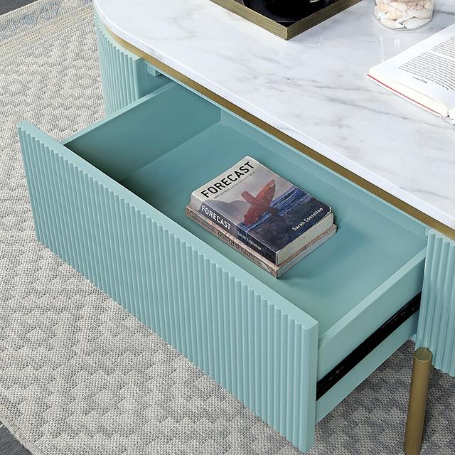 KOBLENZ Coffee Table, Light Teal Coffee Table FOA East