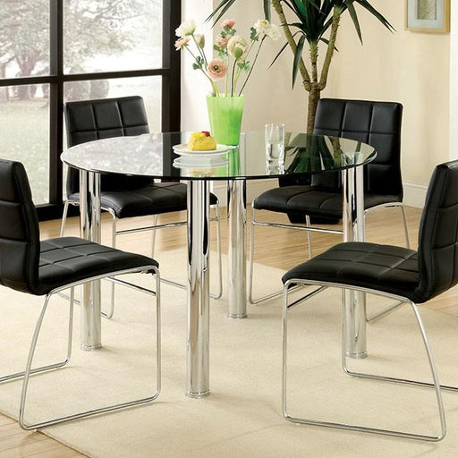 Kona I Chrome Round Dining Table Dining Table FOA East