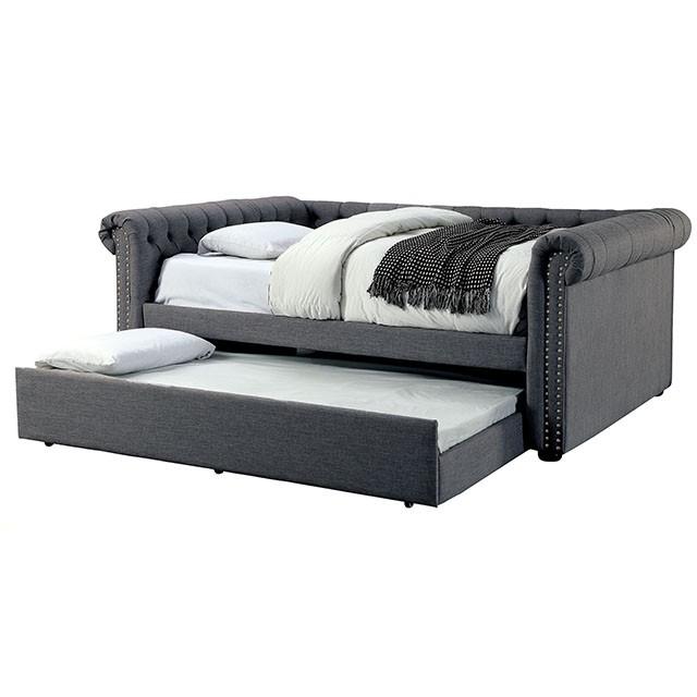 LEANNA Gray Daybed w/ Trundle, Gray Daybed w/ Trundle FOA East