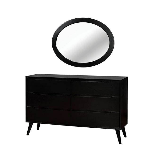 LENNART II Black Oval Mirror Mirror FOA East