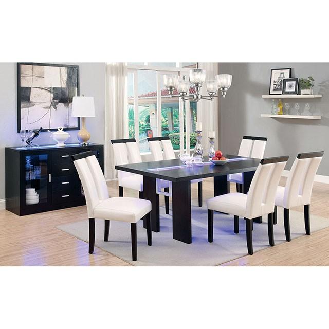 Luminar Black Glass-Insert Dining Table Dining Table FOA East