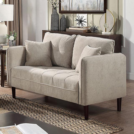 LYNDA Loveseat w/ Pillows, Light Gray Loveseat FOA East