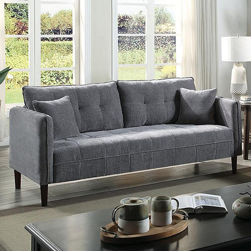 LYNDA Sofa w/ Pillows, Dark Gray Sofa FOA East