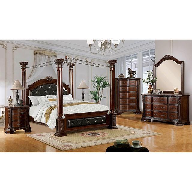 Mandalay Brown Cherry Queen Bed Bed FOA East