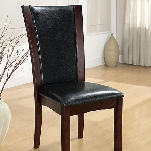 Manhattan I Dark Cherry/Brown Side Chair, Espresso (2/CTN) Dining Chair FOA East