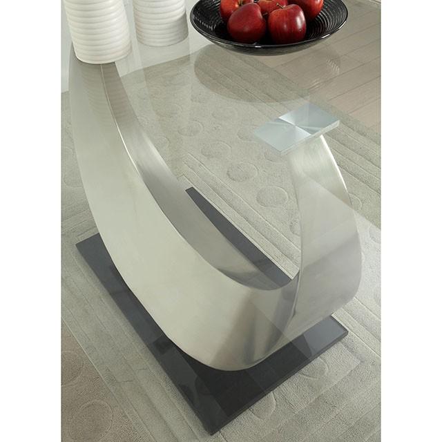 ORLA Silver/Black Dining Table Dining Table FOA East