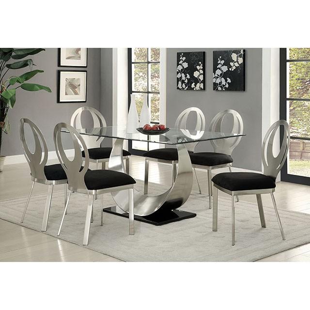 ORLA Silver/Black Side Chair (2/CTN) Dining Chair FOA East